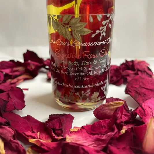 Cha Cha'S Signature Rose Oil - Floral and Calming Body & Massage Oil with Jojoba and Sunflower Oils